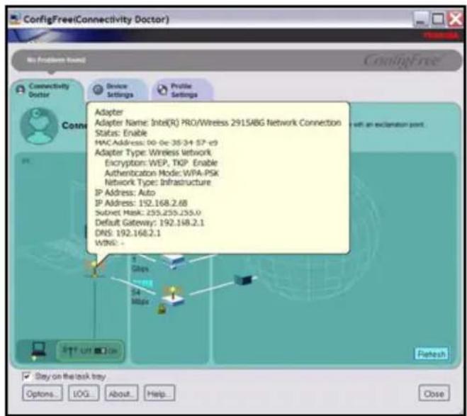 TOSHIBA Satellite A105 - Sample Connectivity Doctor screen - 1
