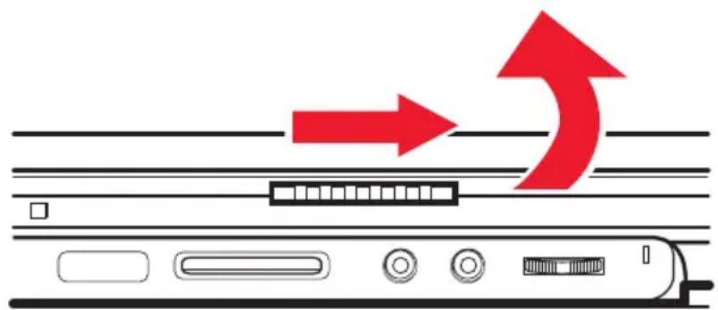 TOSHIBA Satellite A105 - Opening the display panel - 1