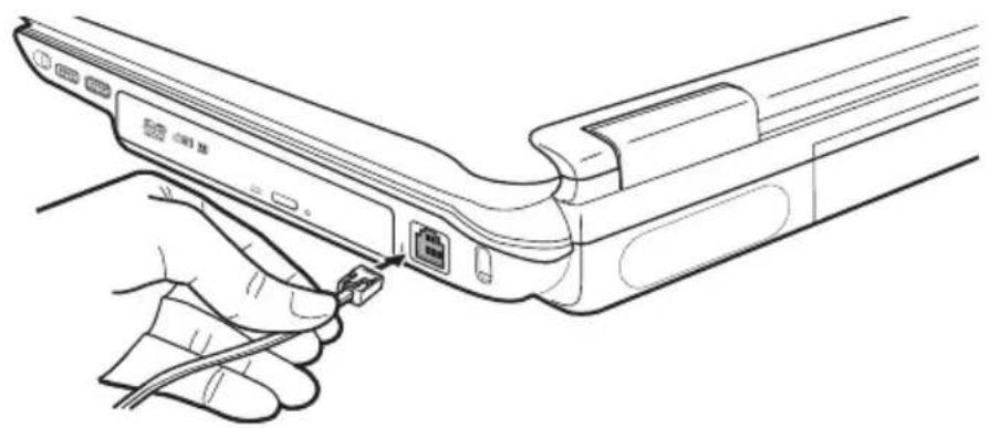 TOSHIBA Satellite A105 - Connecting the modem to a telephone line - 1