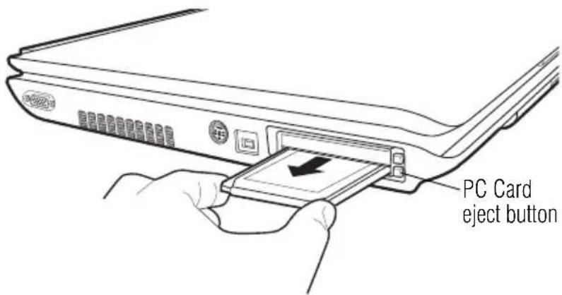 TOSHIBA Satellite A105 - Removing a PC Card - 2
