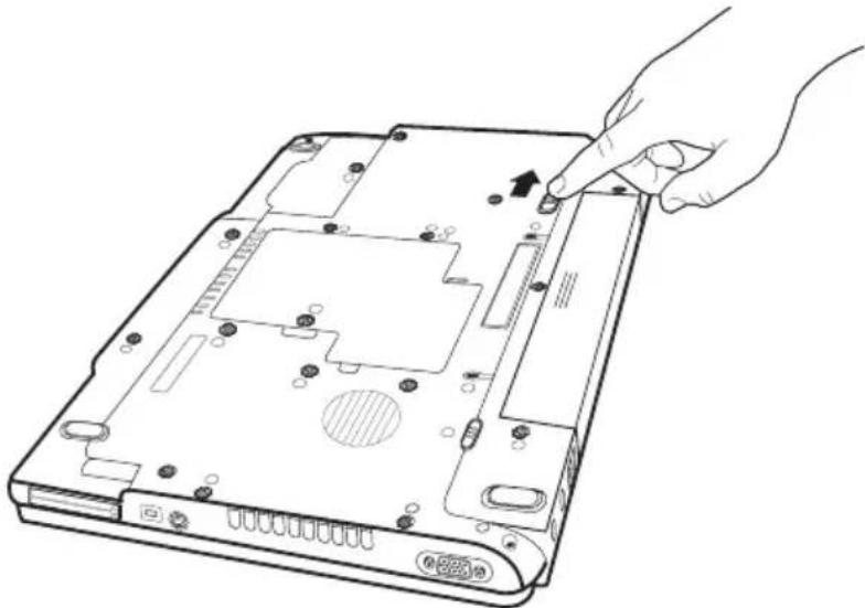 TOSHIBA Satellite A105 - Removing the battery from the computer - 1