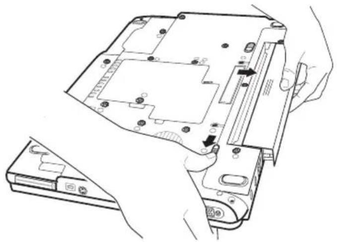 TOSHIBA Satellite A105 - Removing the battery from the computer - 2