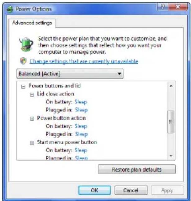 TOSHIBA Satellite A135 - Click Change advanced power settings. - 1