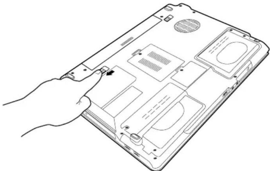 TOSHIBA Satellite A135 - Removing the battery from the computer - 1