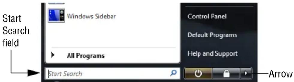TOSHIBA Satellite A135 - Starting a program using the Start Search field - 1