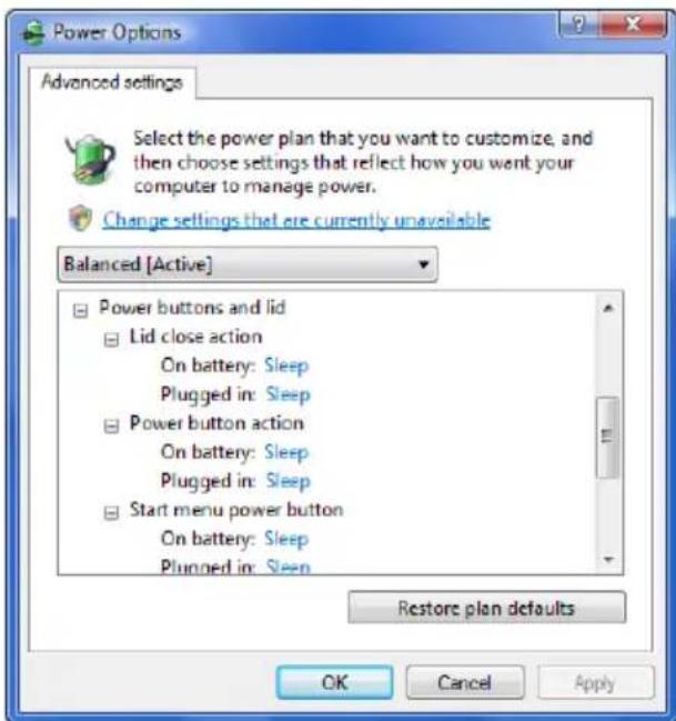 TOSHIBA Satellite A135 - Click Change advanced power settings. - 1