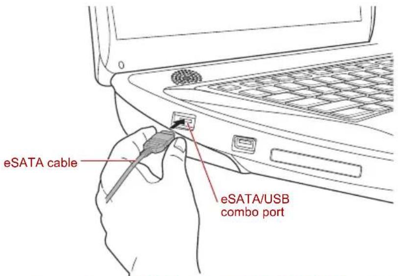 TOSHIBA Qosmio X300 - Connecting the eSATA device - 2