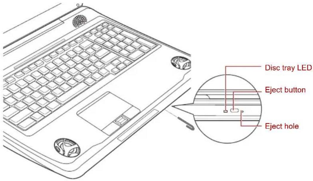 TOSHIBA Qosmio X300 - How to remove a CD/DVD when the disc tray will not open - 1