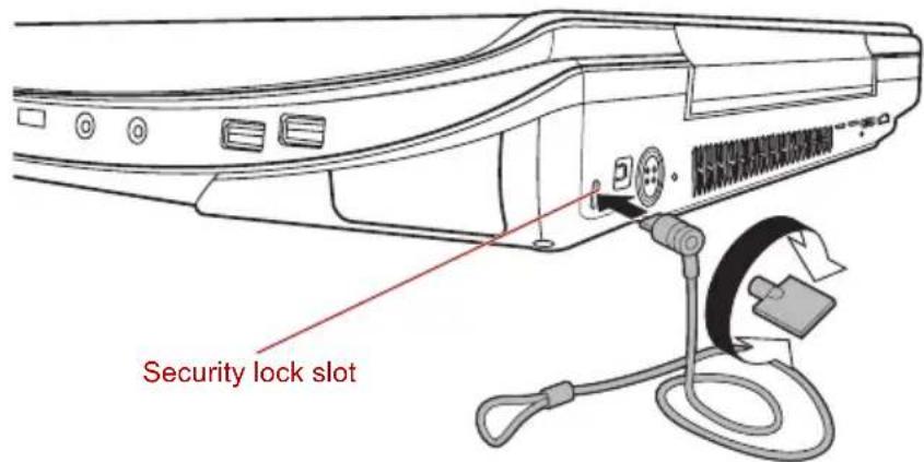 TOSHIBA Qosmio X300 - Connecting the security lock - 1