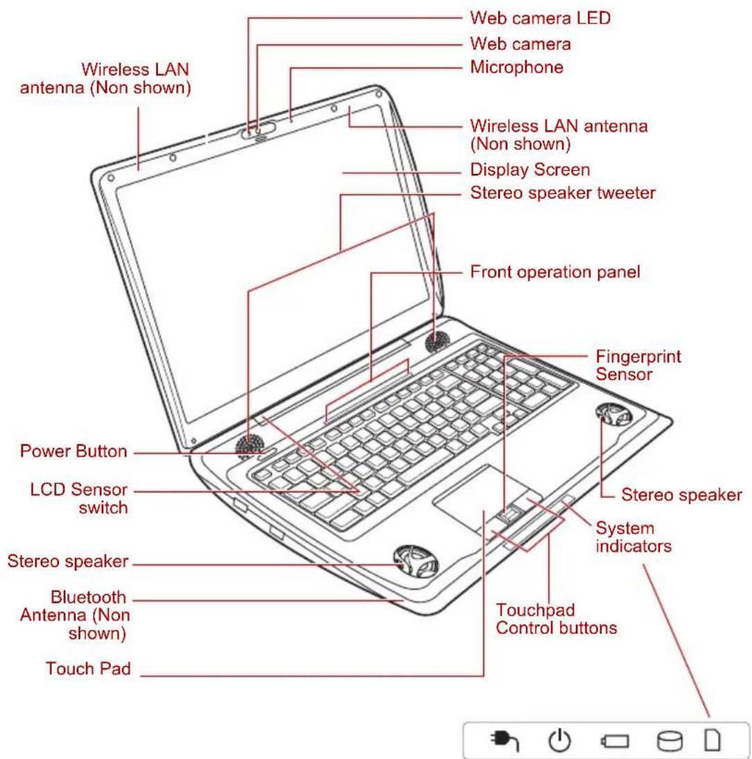 TOSHIBA Qosmio X300 - Front with the display open - 1