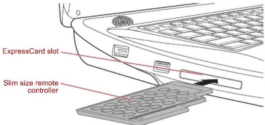 TOSHIBA Qosmio X300 - Inserting a Slim size remote controller - 1