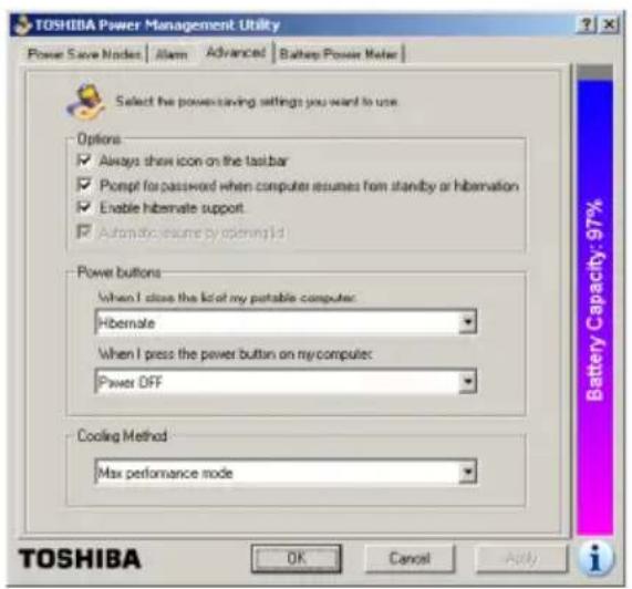 TOSHIBA Satellite 1130 - Going into Hibernation mode more quickly - 1
