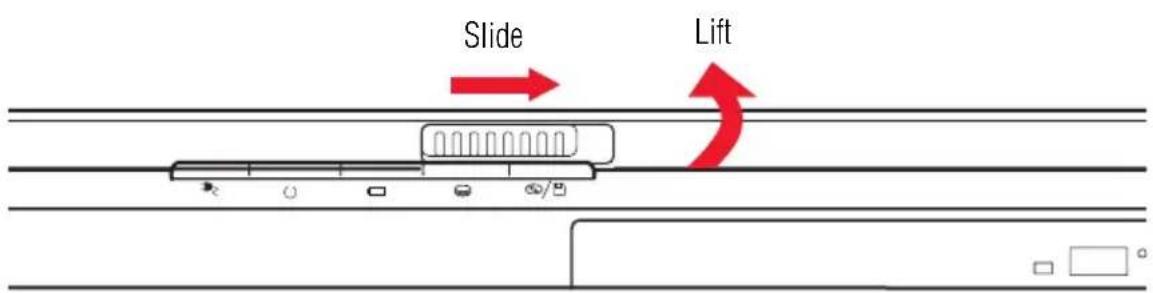 TOSHIBA Satellite 1130 - Opening the display panel - 1