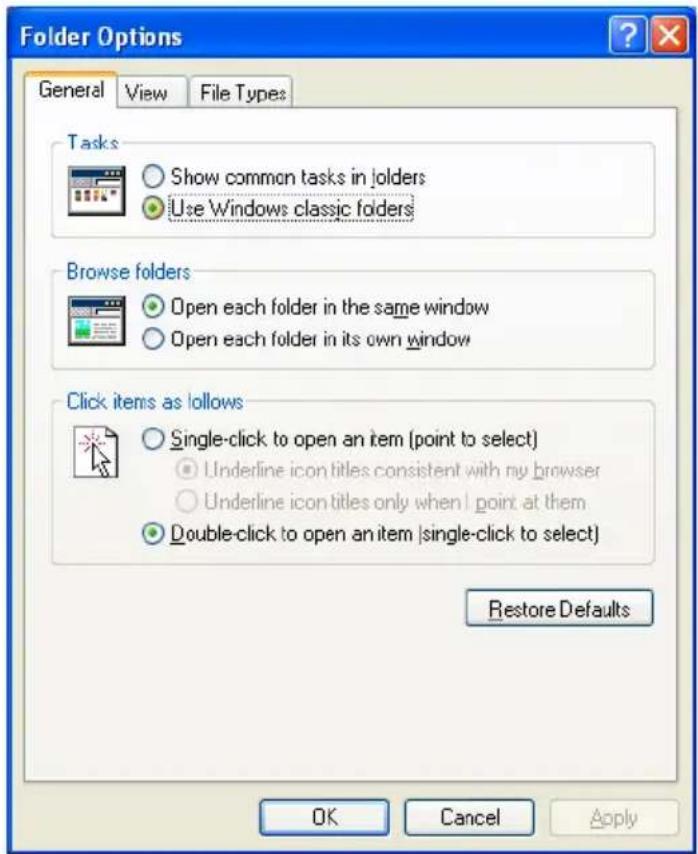 TOSHIBA Satellite 1130 - Select the Tools menu, then click Folder Options. - 1