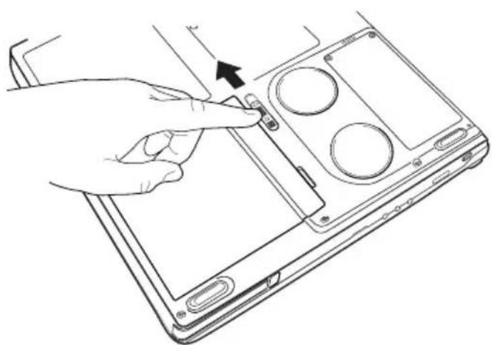 TOSHIBA Satellite 2430 - Removing the battery from the computer - 1