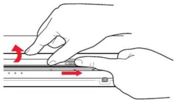 TOSHIBA Satellite U200 - Opening the display panel - 1