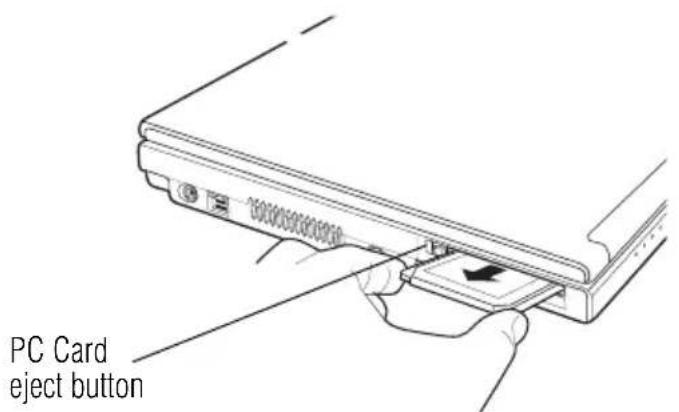 TOSHIBA Satellite U200 - Removing a PC Card - 2