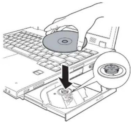 TOSHIBA Satellite U200 - Inserting a compact disc - 3
