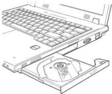 TOSHIBA Satellite U200 - Inserting a compact disc - 2