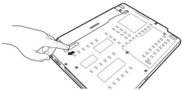 TOSHIBA Satellite U200 - Removing the battery from the computer - 1