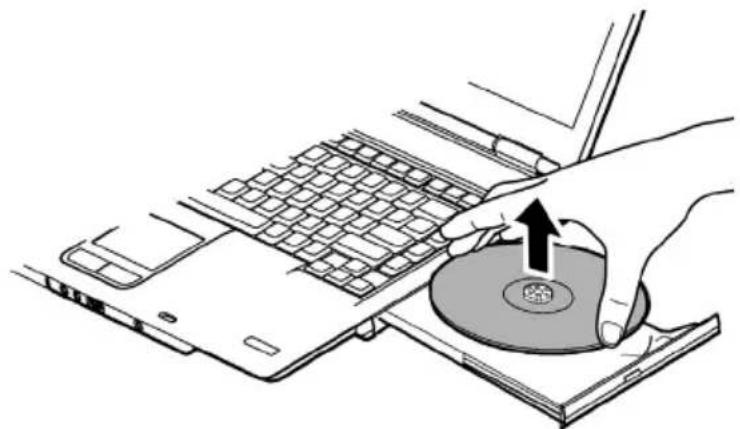 TOSHIBA Tecra A4 - Removing discs - 3