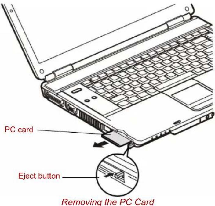 TOSHIBA Tecra A4 - Removing a PC Card - 1