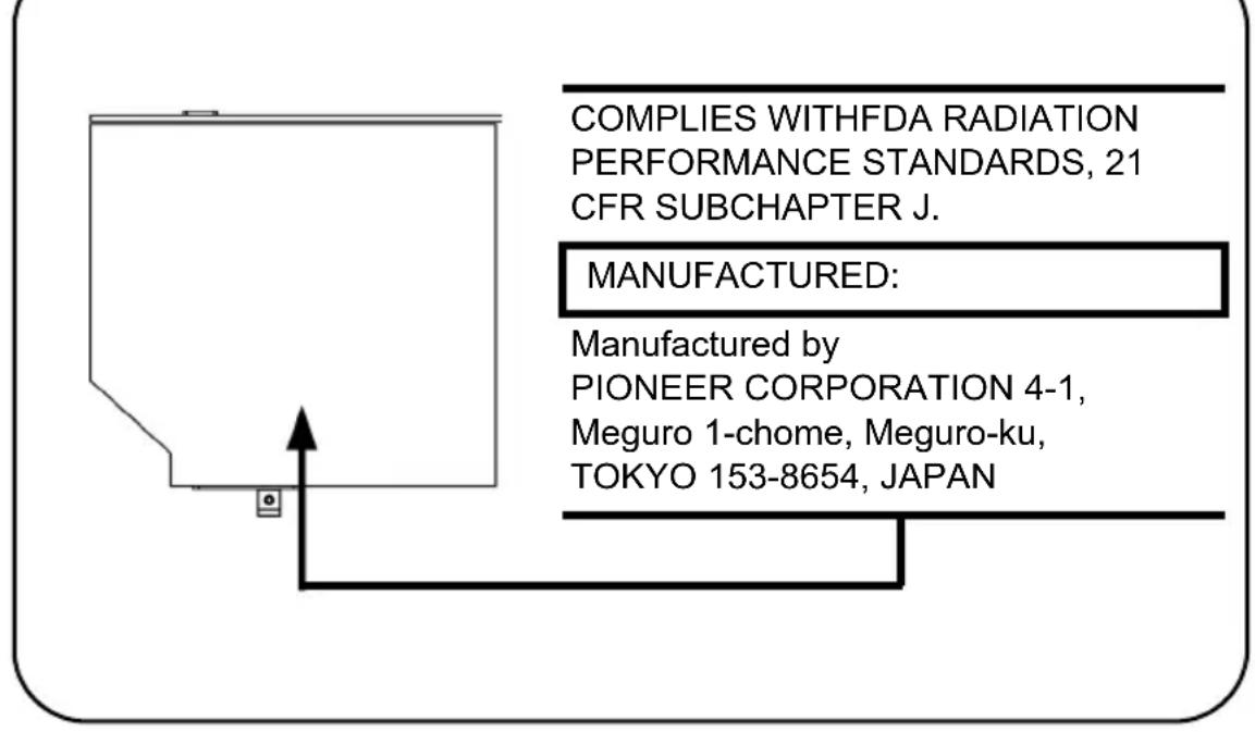TOSHIBA Tecra A4 - Location of the required label - 1