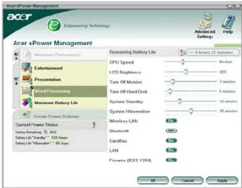 ACER TravelMate 4070 - Battery status - 1