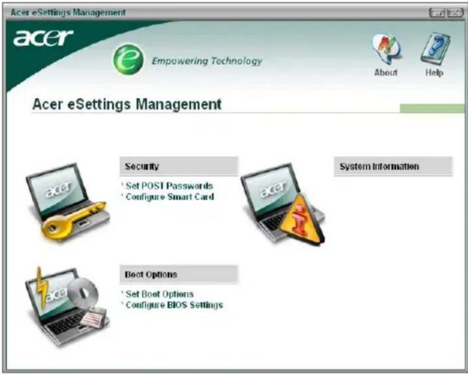 ACER TravelMate 4070 - Acer eSettings Management - 1