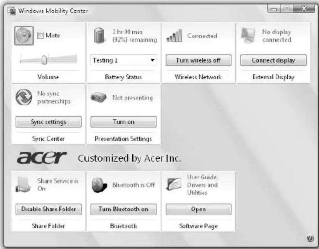 ACER TravelMate 6592G - Windows Mobility Center (for Widows Vista only) - 1