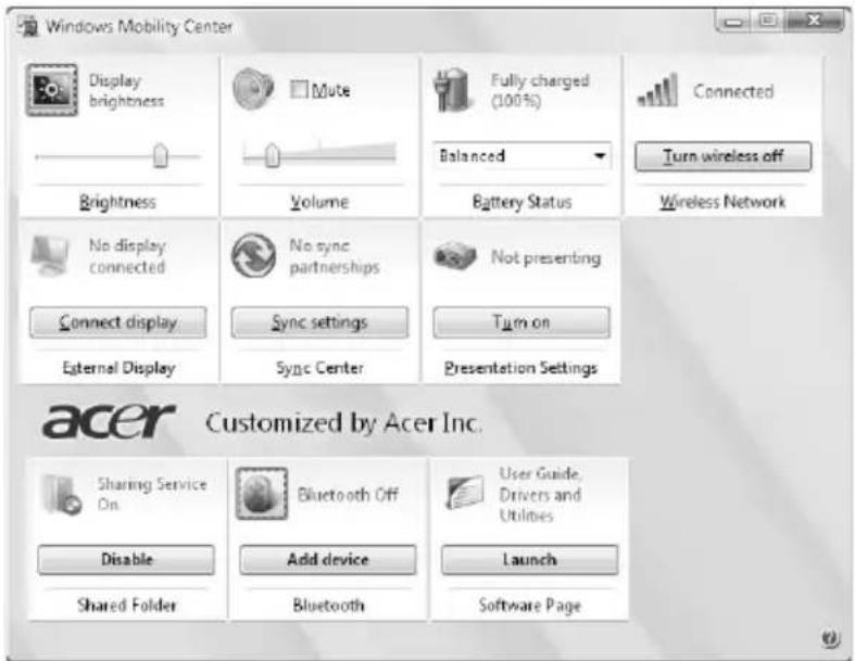 ACER TravelMate 5530G - Windows Mobility Center - 1