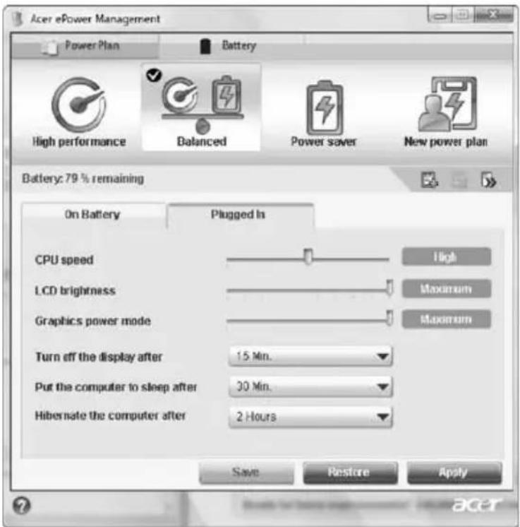 ACER TravelMate 5530G - Battery status - 1