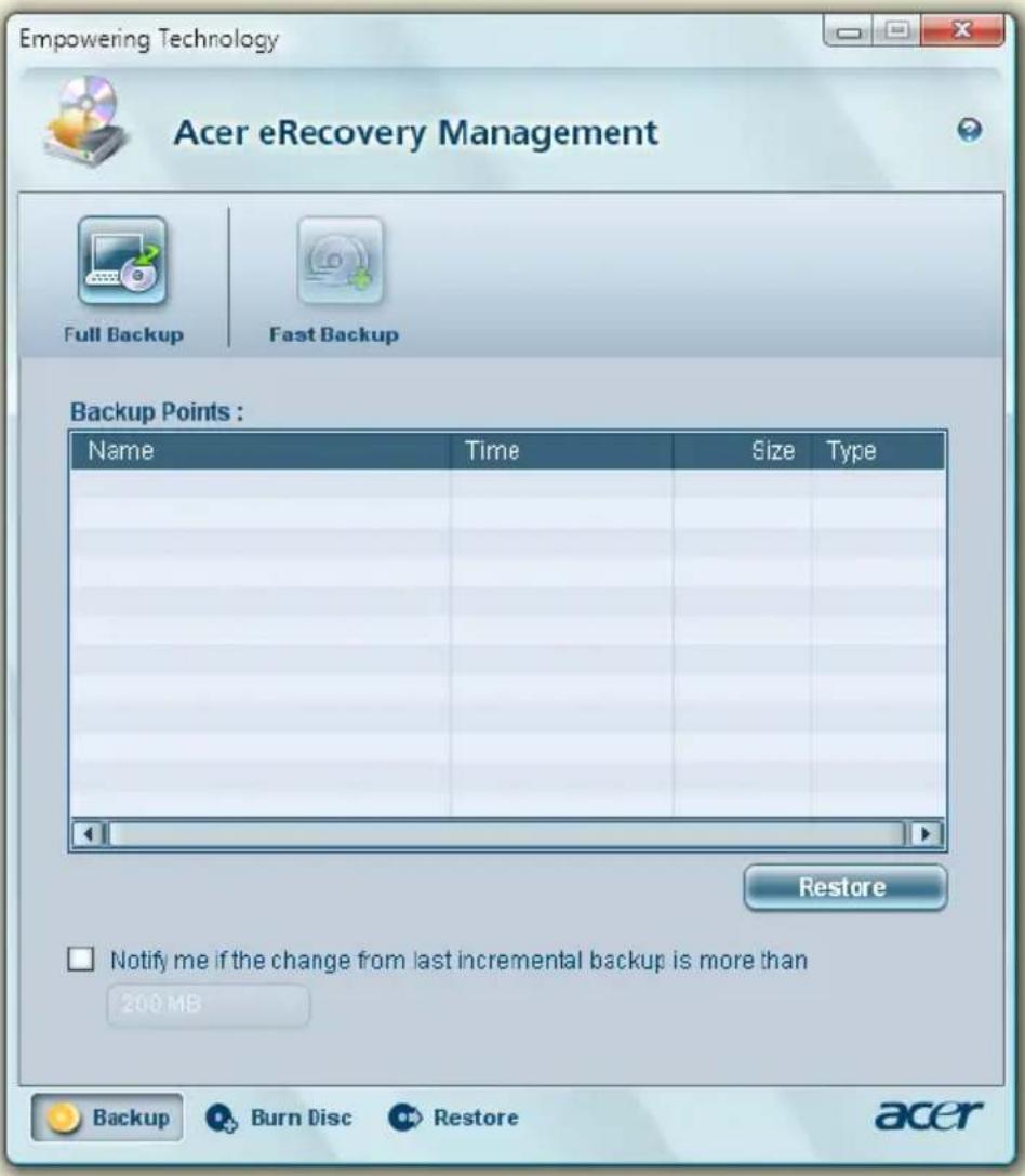 ACER TravelMate 8200 - Acer eRecovery Management - 2