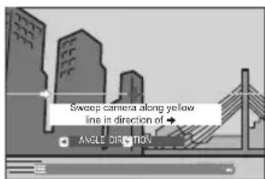 Sweep camera along yellow line in direction of + ANGLE DIRECTION