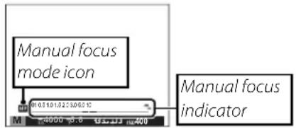 Manual focus mode icon 010510132308010 M 4000 3.6 0.0 0.0 400 Manual focus indicator