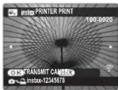 PRINTER PRINT 100-0020 OK TRANSMIT CANCEL Instax-12345678
