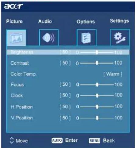 ACER AL1932 - OSD Menu - 1