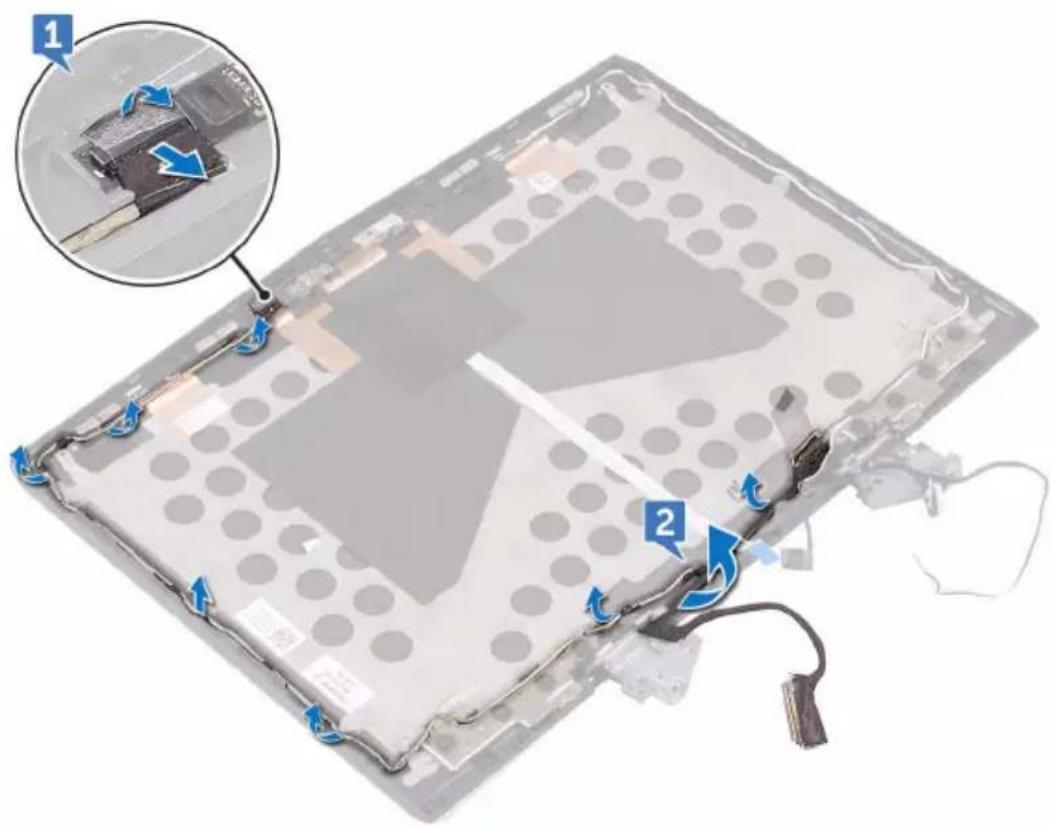 Diagram of an electronic device showing a component with labeled parts and a magnified inset highlighting a specific component.