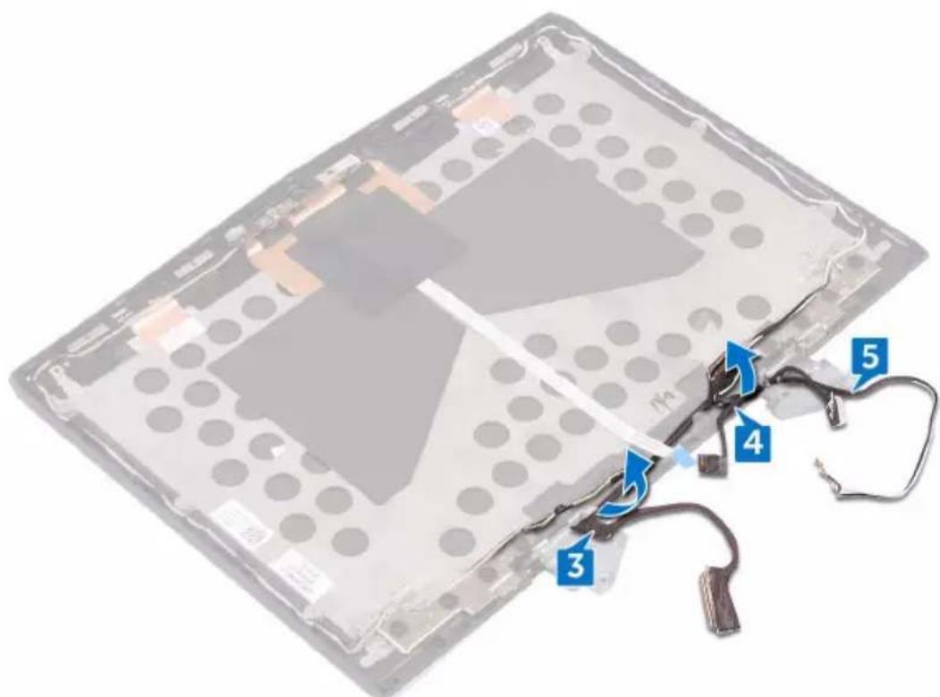 Diagram of a device with numbered components and labeled parts, showing a circuit board layout and cable connections.