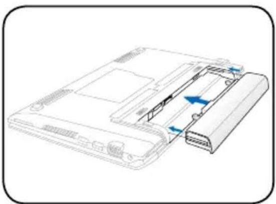 ASUS Eee PC Lamborghini VX6 - Install the battery pack 2. Connect the AC power adapter - 1