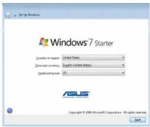 ASUS Eee PC 1005PEG - First-time Startup - 2