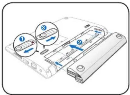ASUS Eee PC 1005PEG - Install the battery pack 2. Connect the AC power adapter - 1