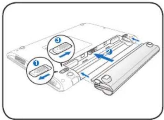 ASUS Eee PC 1201HAB - Install the battery pack 2. Connect the AC power adapter - 1