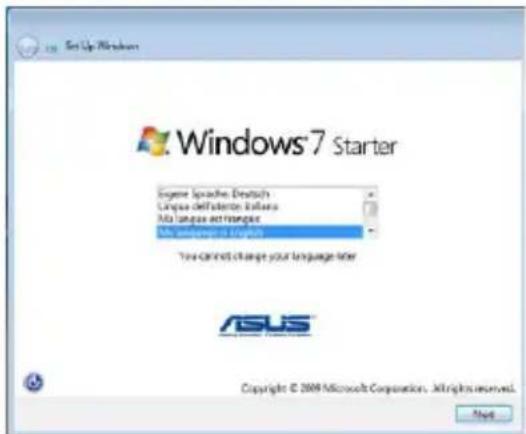 ASUS Eee PC 1015T - First-time Startup - 1