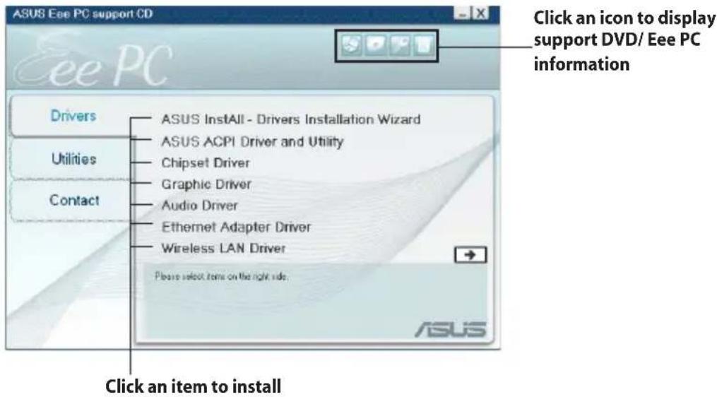 ASUS Eee PC 1008P - Running the support DVD - 1