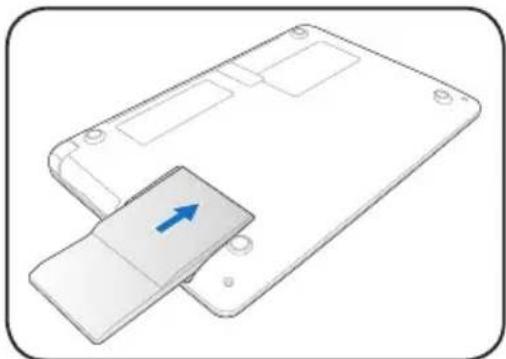 ASUS Eee PC 1008P - To install the battery pack - 2