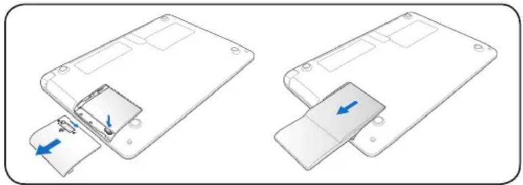 ASUS Eee PC 1008P - To uninstall the battery pack - 1
