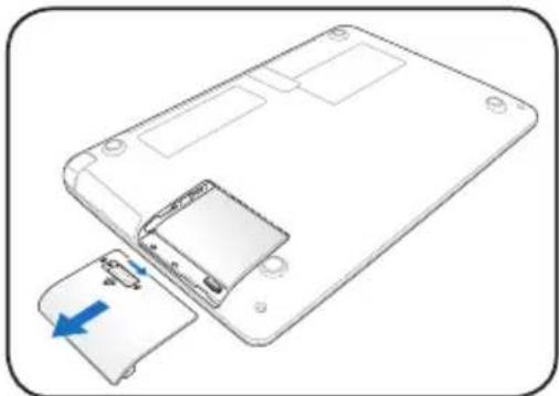 ASUS Eee PC 1008P - To install the battery pack - 1