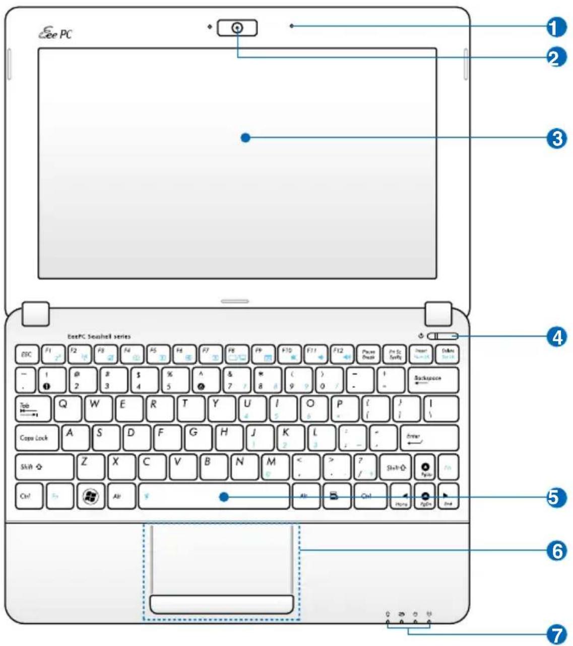 ASUS Eee PC 1011CX - Top Side - 2