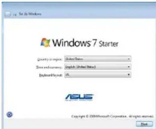 ASUS Eee PC 1011CX - First-time Startup - 2